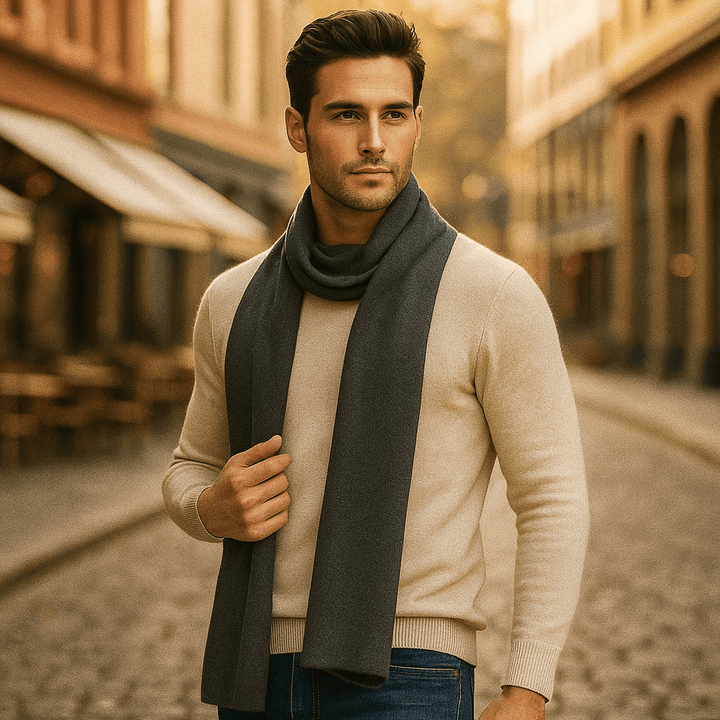 Men's wool-effect scarf with stripes - Loïc