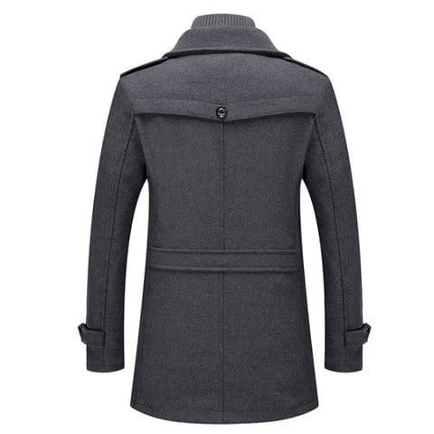 Timeless Wool Winter Coat with Knitted Inner Collar for Men