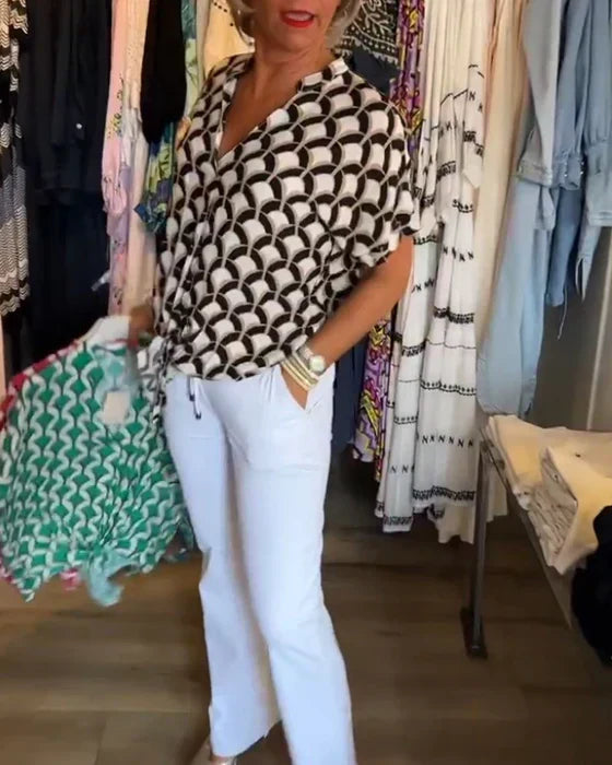 ELEGANT PRINTED BLOUSE SOLVEIG
