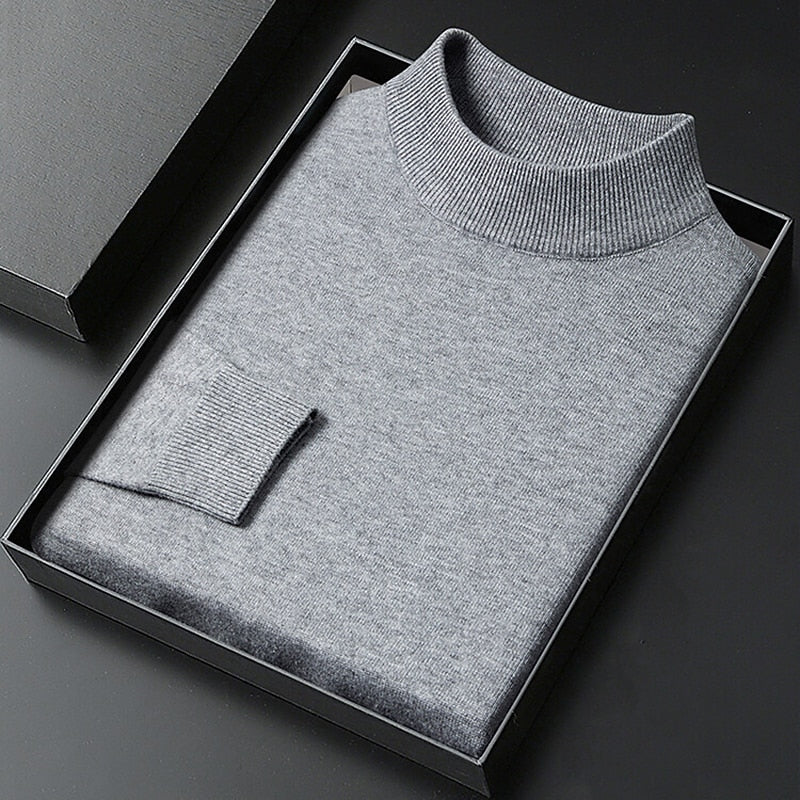 Calvin Men's Mock Neck Sweater with Clean Fine-Gauge Knit - Elena Harper