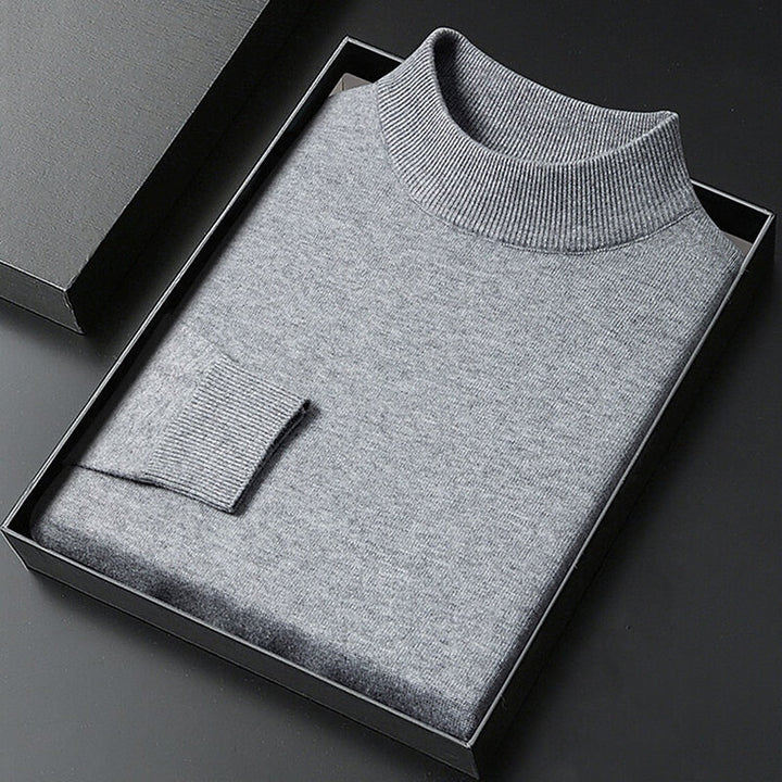 Calvin Men's Mock Neck Sweater with Clean Fine-Gauge Knit - Elena Harper
