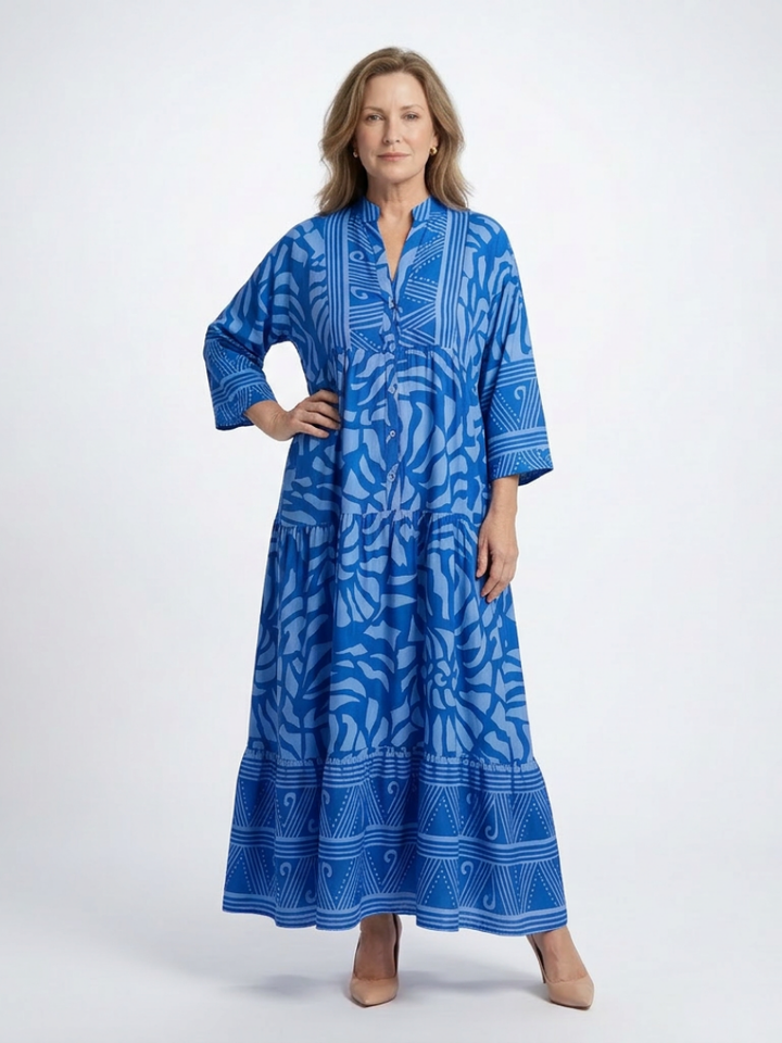 Women's Effortless Button Front Midi Dress - Casual & Chic