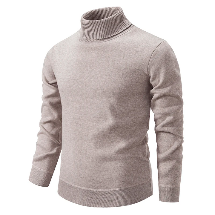 Fine Knitted Turtleneck Men Slim Fit Long Sleeves