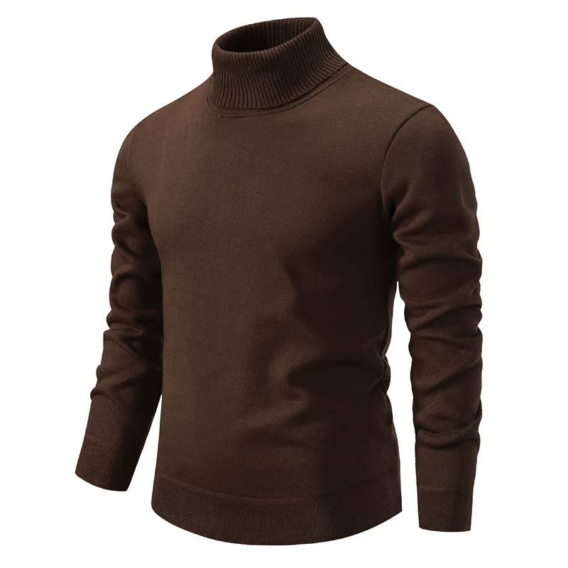 Fine Knitted Turtleneck Men Slim Fit Long Sleeves
