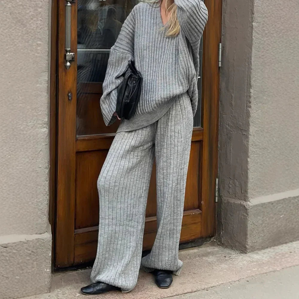 Zhykish Elegant Winter Knit Set with Scarf, view 3 - Elena Harper