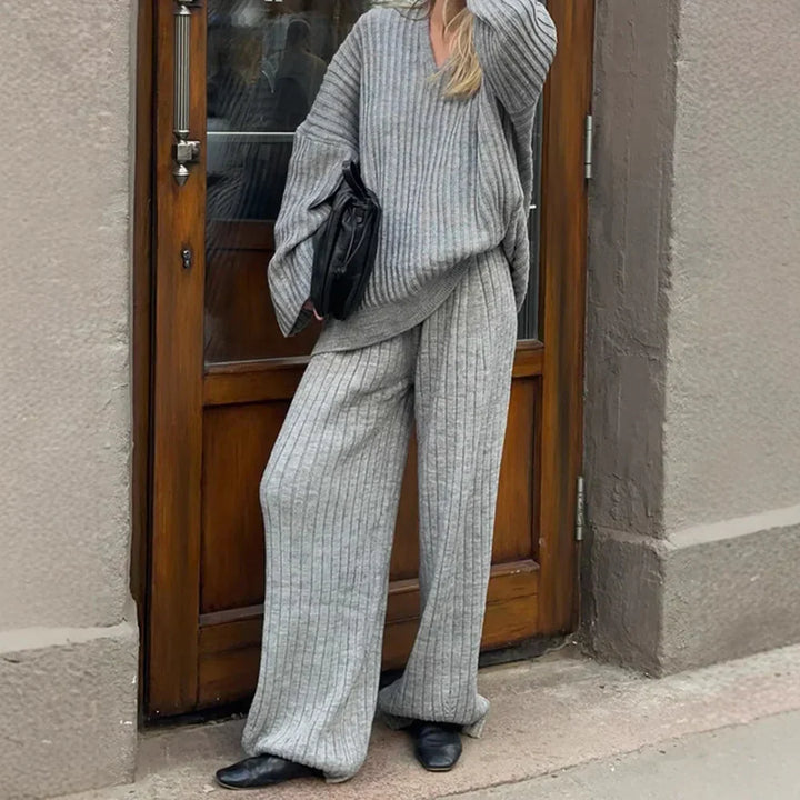 Zhykish Elegant Winter Knit Set with Scarf, view 3 - Elena Harper