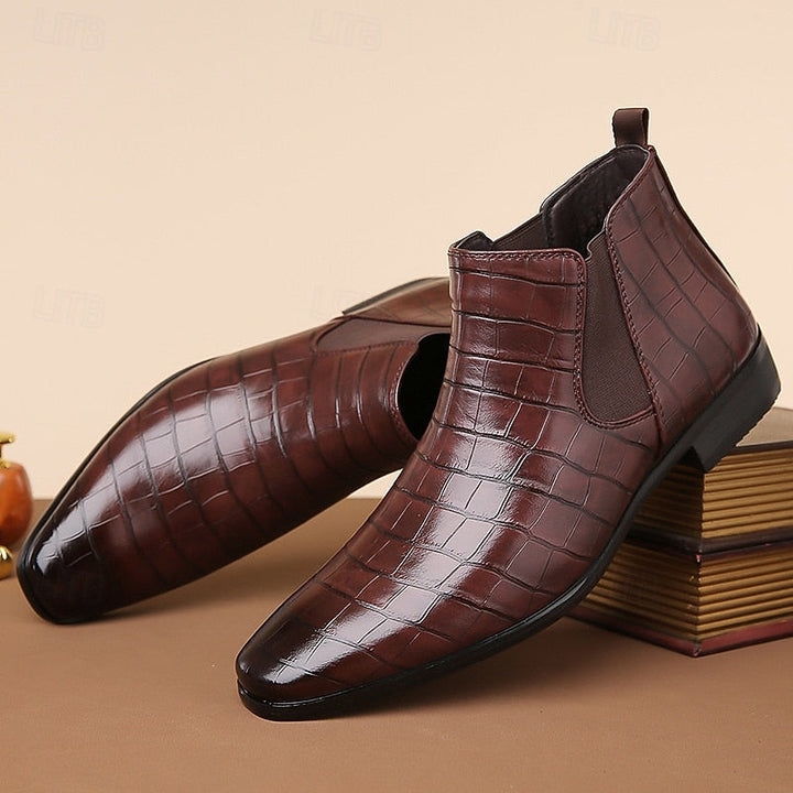 Adrian | Men's Polished Chelsea Boots with Elastic Side Panels