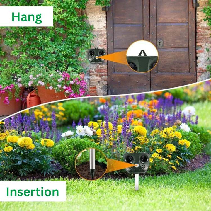 Ultrasone Bird and Pest Repeller with Motion Sensor and Solar Panel