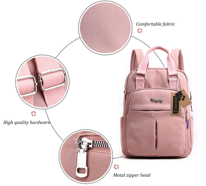Unisex Anti-Theft USB Charging Backpack with Multi-Compartments
