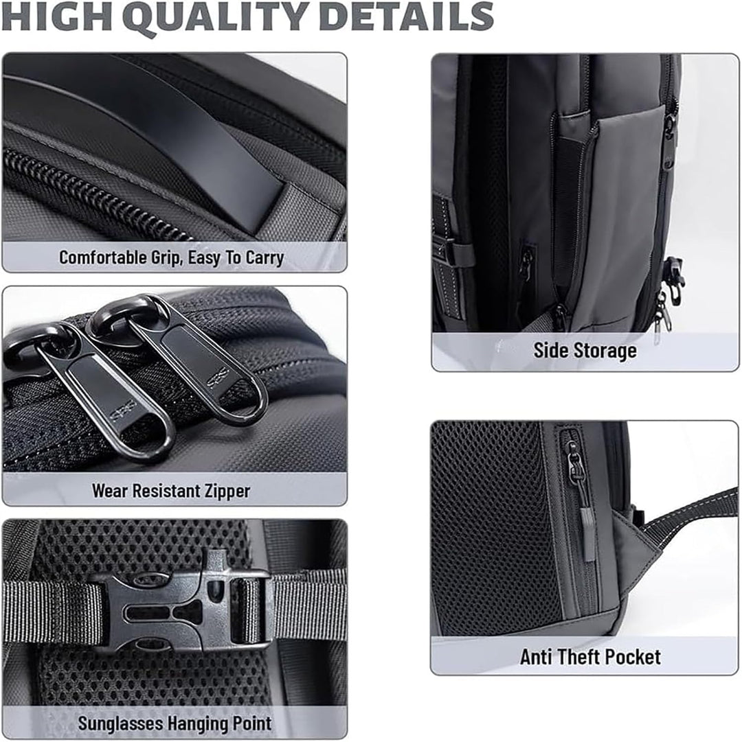 Unisex Expandable Travel Backpack with Anti-Theft Lock