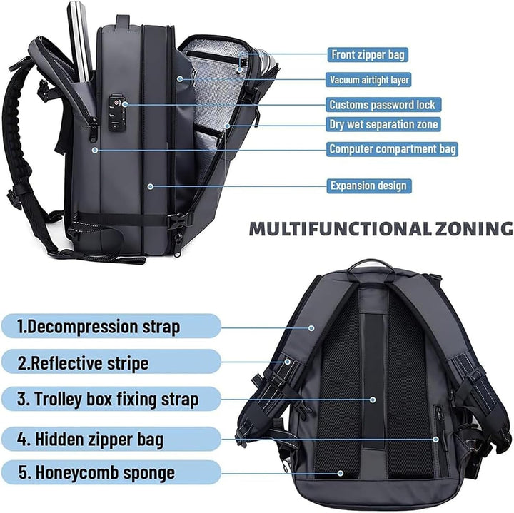 Unisex Expandable Travel Backpack with Anti-Theft Lock
