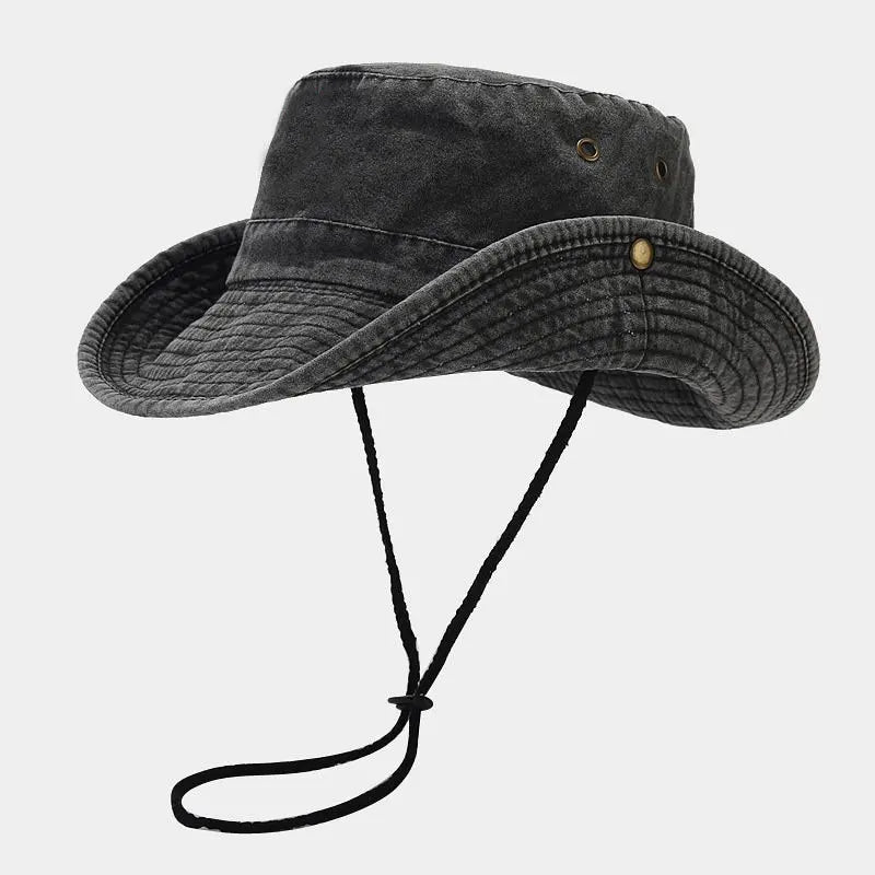 Unisex Flat-Top Solid Bucket Hat, view 2 - Elena Harper