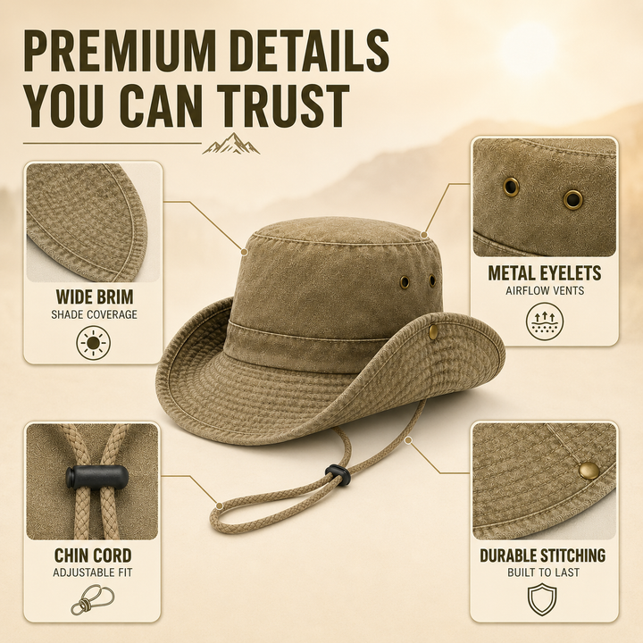 Unisex Flat-Top Solid Bucket Hat, view 8 - Elena Harper