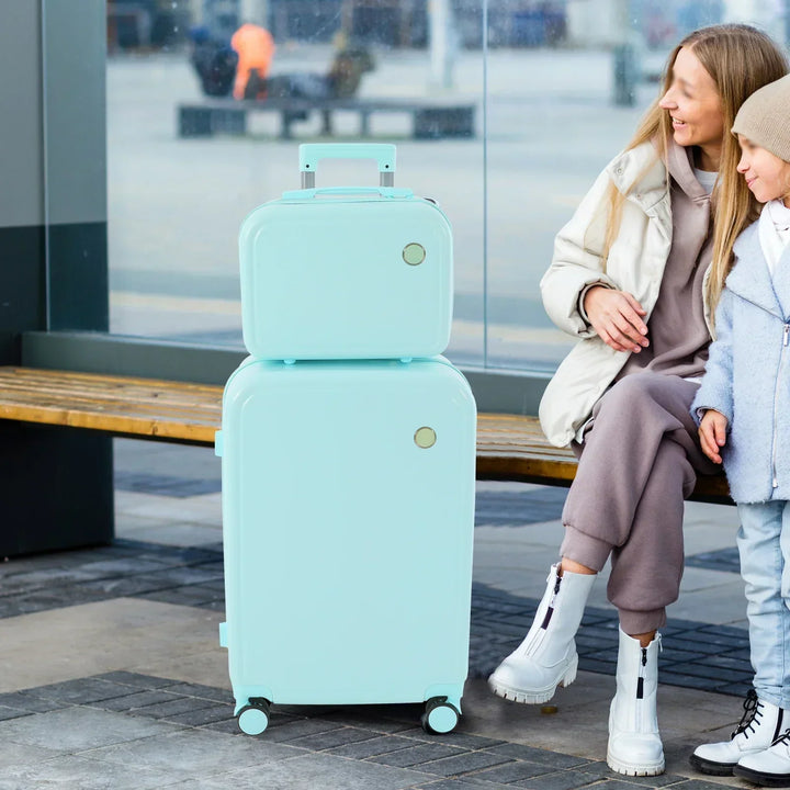 Unisex Hard Shell Luggage Set with Cosmetic Case Vienna Duo, view 6 - Elena Harper