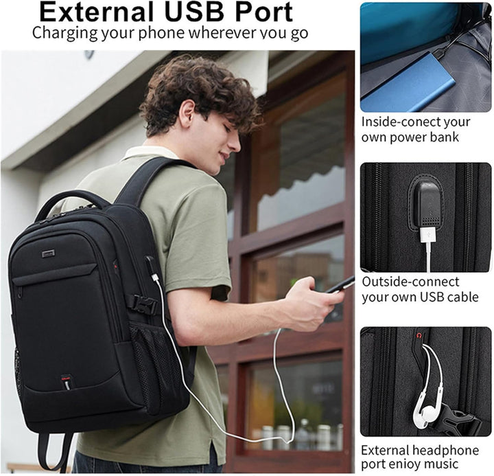 Unisex Water-Resistant Laptop Travel Backpack with Smart Organization