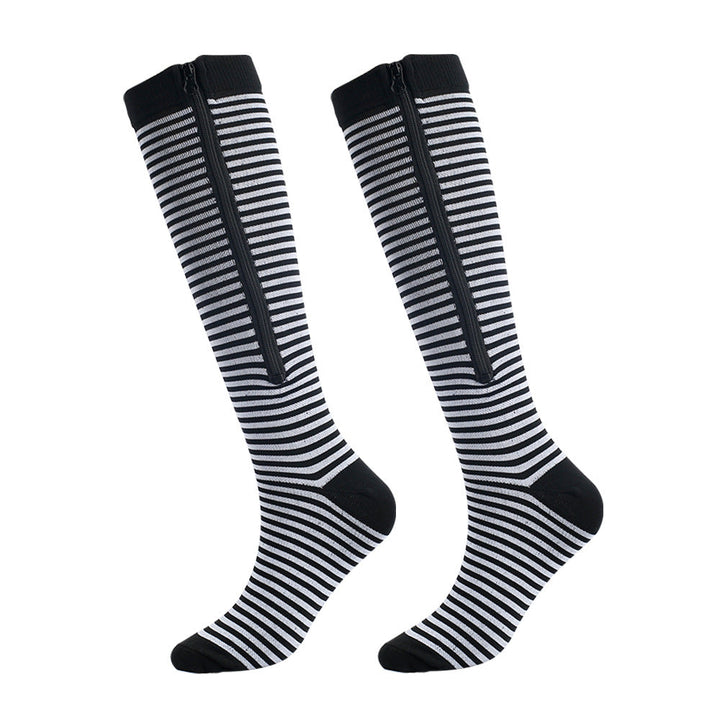 Unisex Zipper Compression Support Stockings for Leg Relief