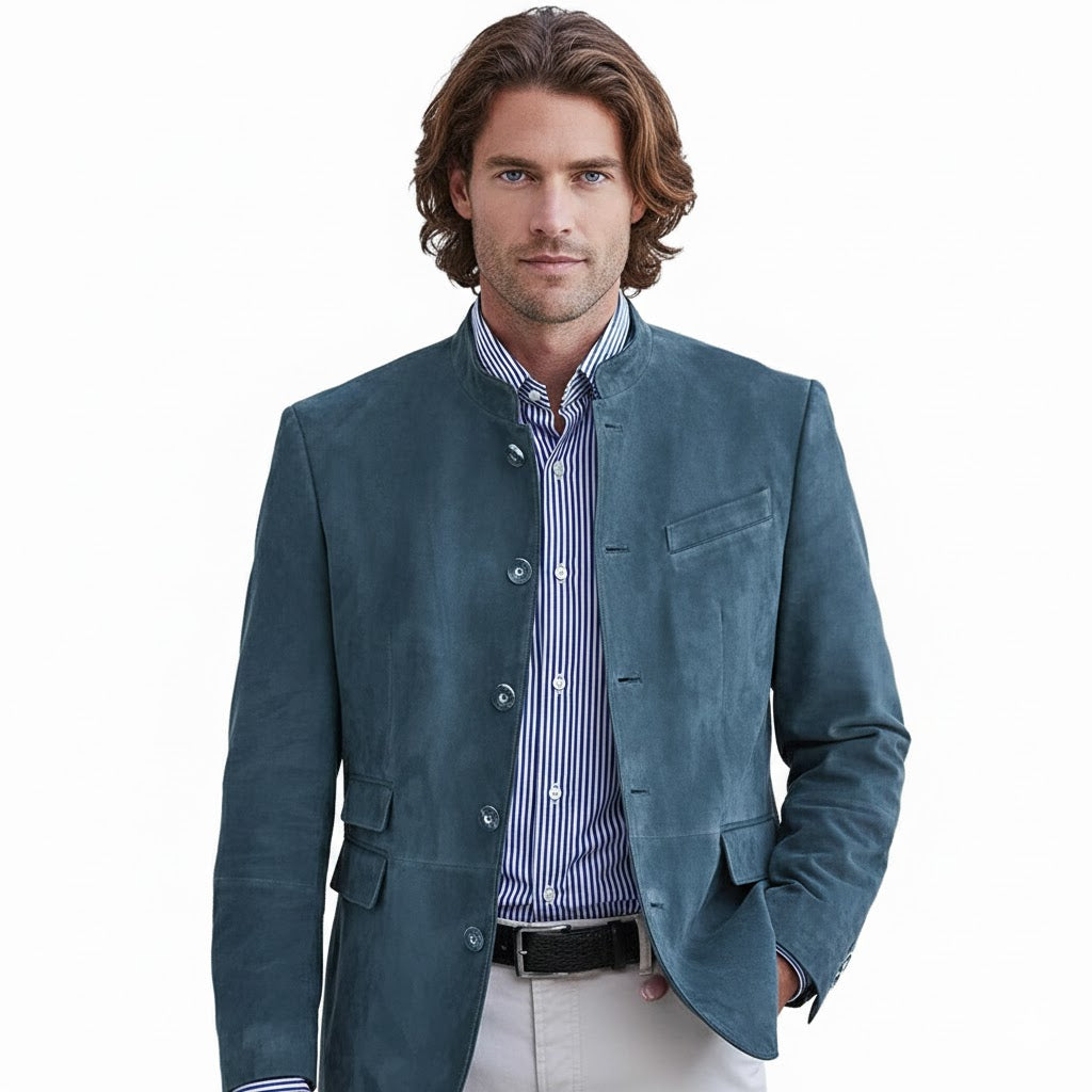 Suede Blazer for Men - Elena Harper