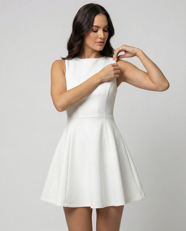 Women's A-Line Dress with Fitted Bodice EB