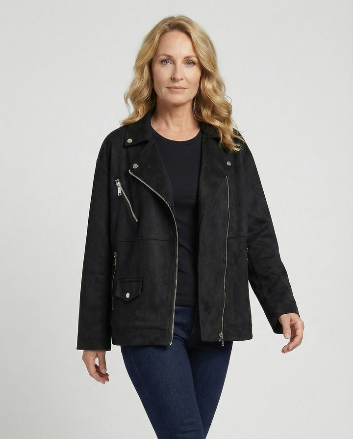 Brown Leather Jacket Women Suede