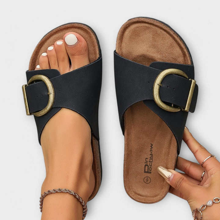 Letizia Soft Suede Sandal, view 2 - Elena Harper