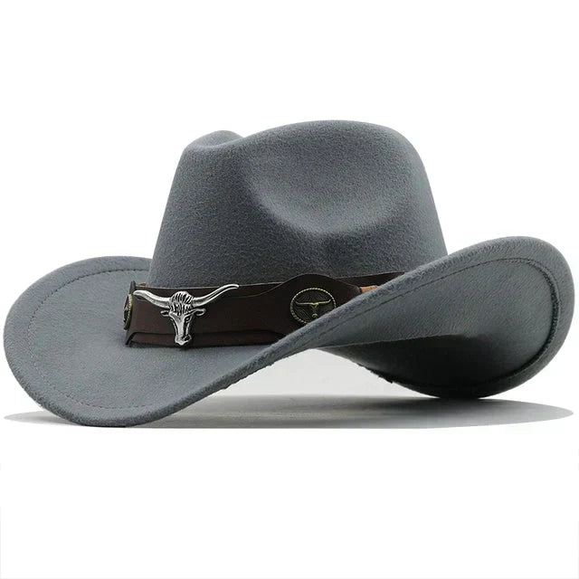 Women's Western Hat with Bull Buckle Band