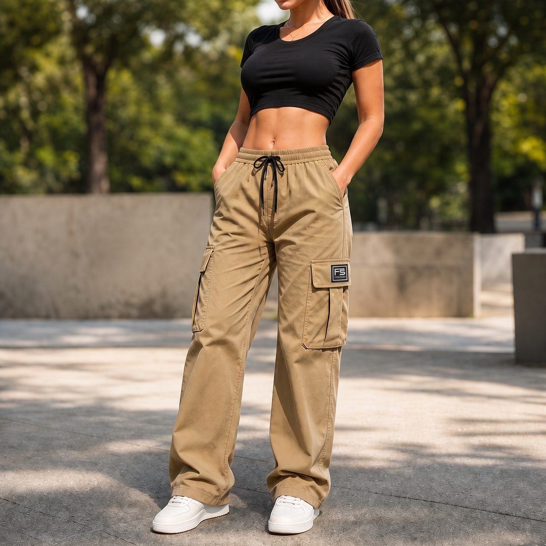 EaseCargo Lightweight Drawstring Cargo Pants - Elena Harper