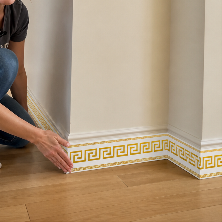 Edgewell Gold And White Peel-And-Stick Border - Elena Harper