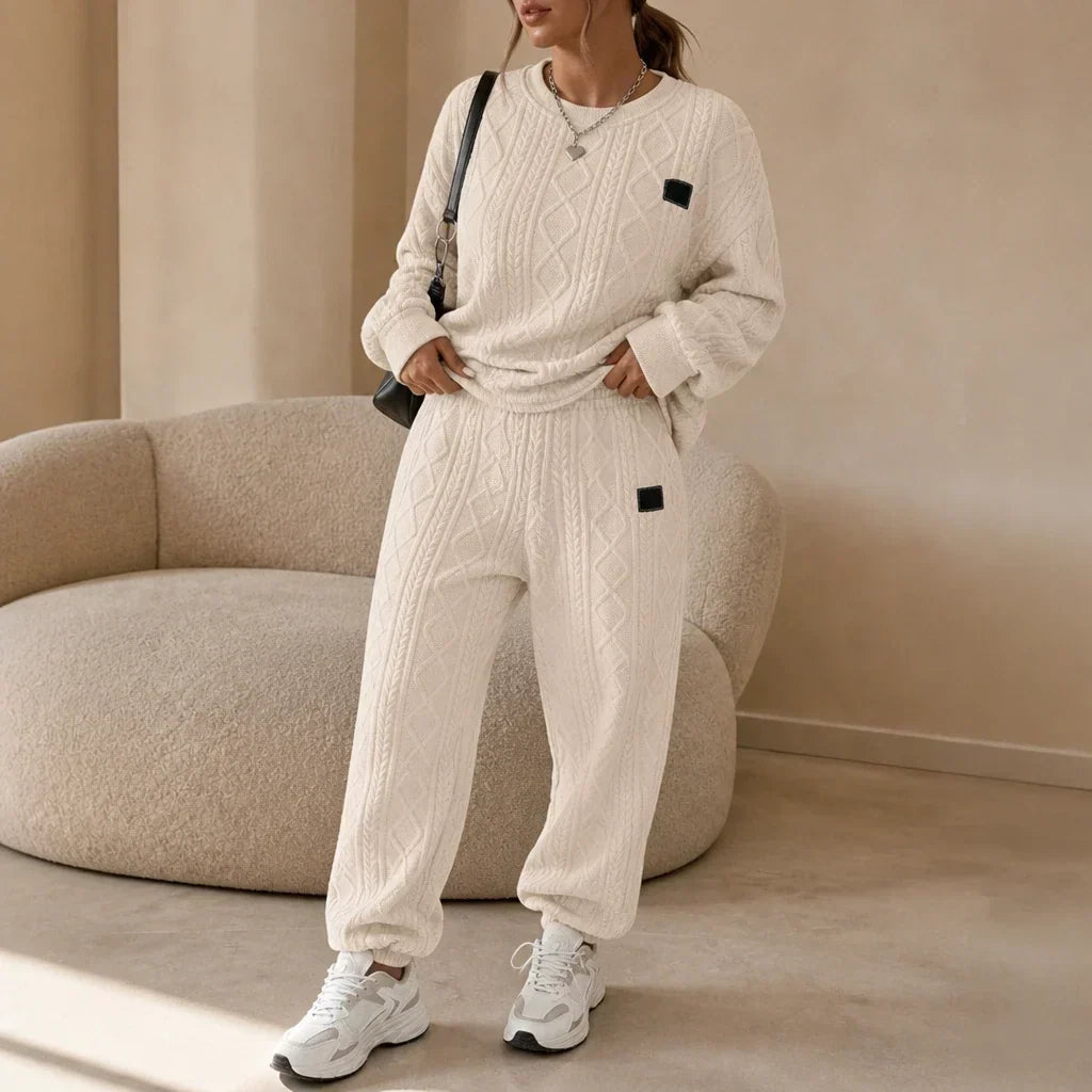 Cable & Co. Cable-Knit Sweater And Trouser Set - Elena Harper