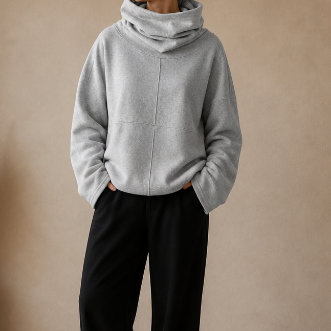 Cowlmara Brushed Cowl-Neck Oversized Pullover - Elena Harper