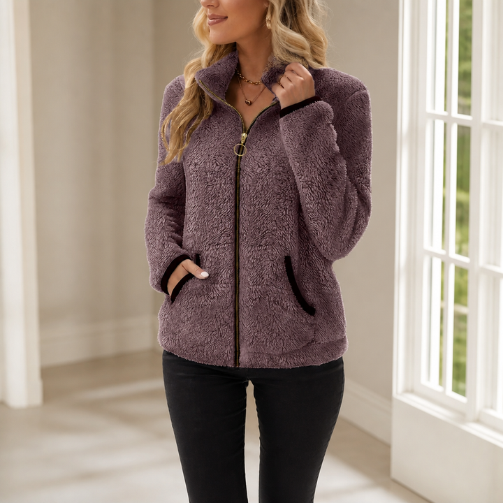 Cozyline Double-Layer Fleece-Look Zip Jacket - Elena Harper
