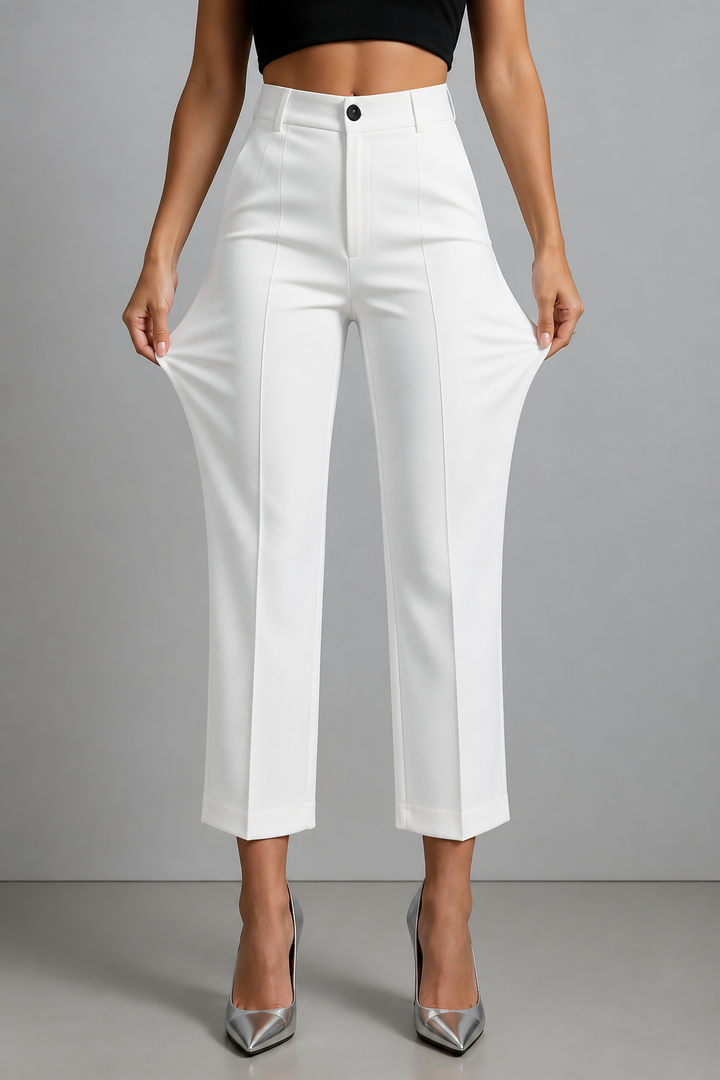 Deskshort High-Waisted Tailored Pants - Elena Harper