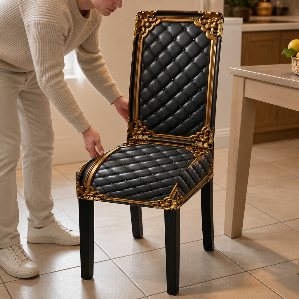 Baronova Baroque Print Stretch Dining Chair Cover (6-pack) - Elena Harper