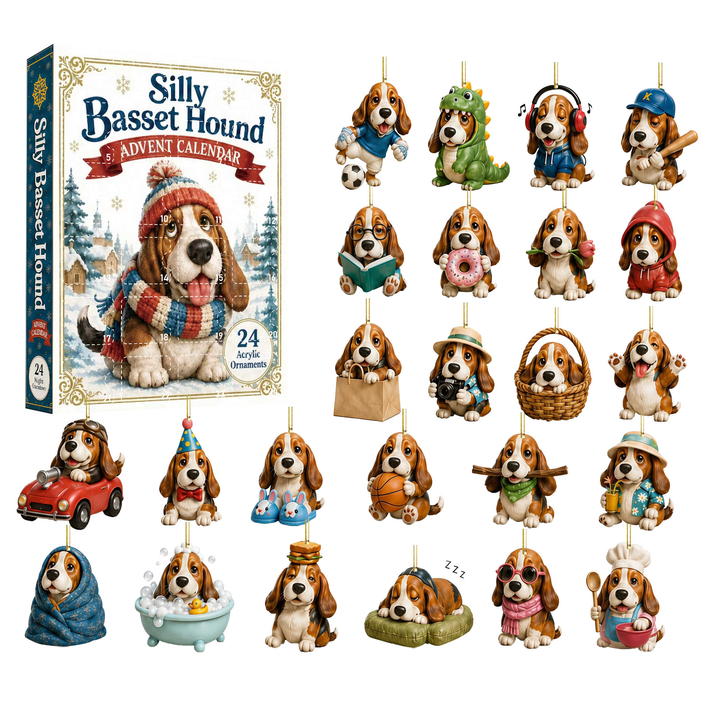 Bassetmas 24-Day Basset Hound Ornament Advent Calendar - Elena Harper