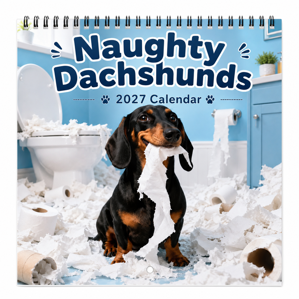 Dapper Dachshunds Funny Dachshund Wall Calendar - Elena Harper