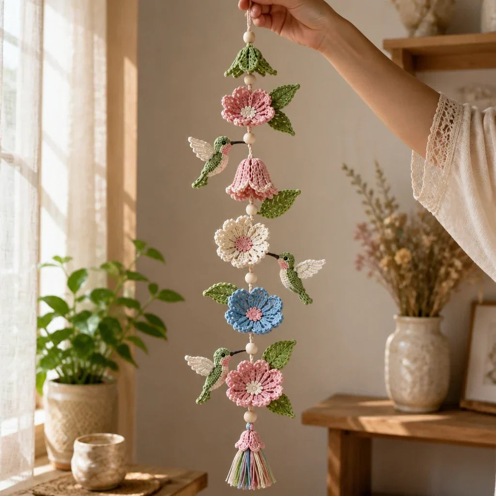 Bloomweave Hummingbird And Flower Crochet Hanging Kit - Elena Harper