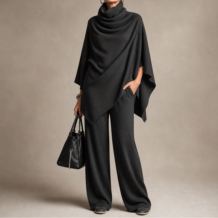 Draveny Draped Cowl-Neck Top And Trouser Set - Elena Harper