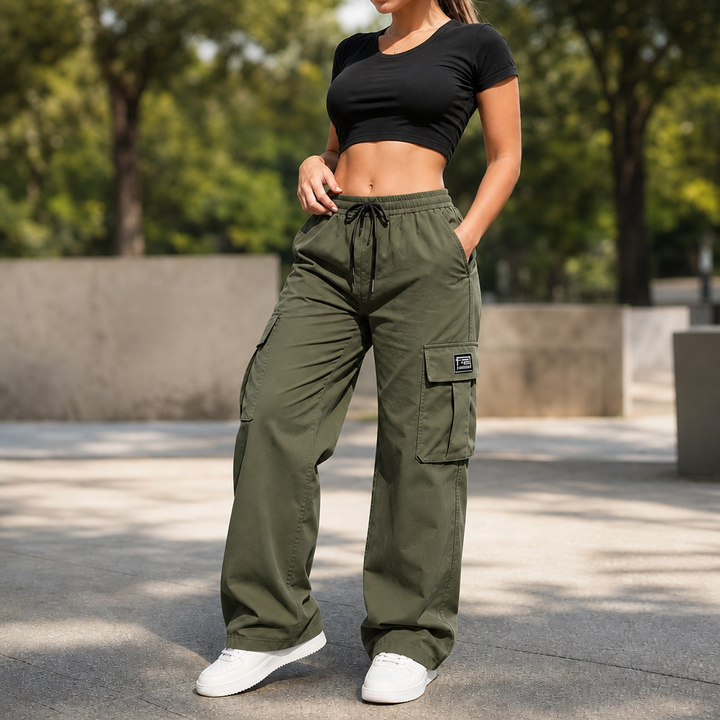 EaseCargo Lightweight Drawstring Cargo Pants - Elena Harper
