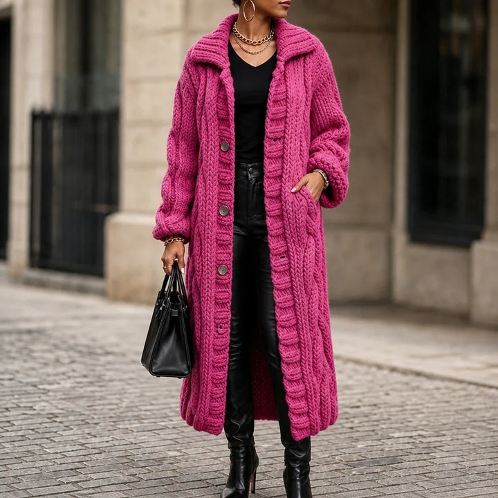 Cablehaven – Oversized Cable-Knit Long Cardigan