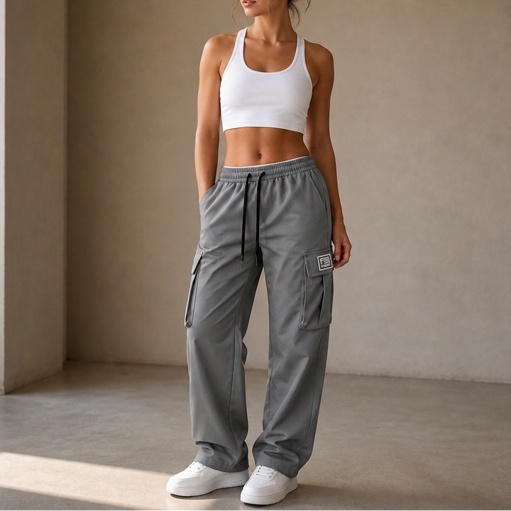 Easeway Relaxed Straight-Leg Cargo Pants - Elena Harper