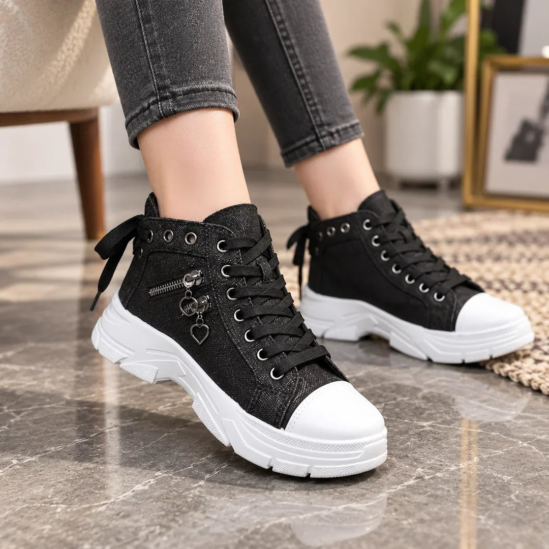 Breezara – Lace-Up Platform Sneaker Boots