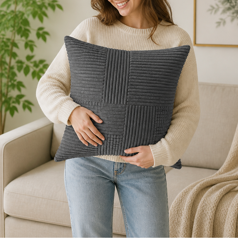 Corvella Corduroy Cushion Cover That Matches The Photo, view 10 - Elena Harper