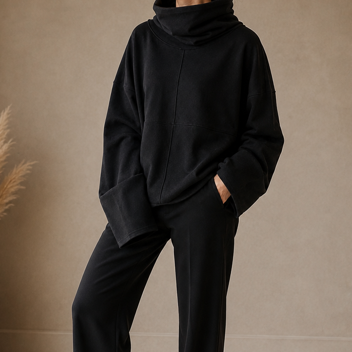 Cowlmara Brushed Cowl-Neck Oversized Pullover - Elena Harper