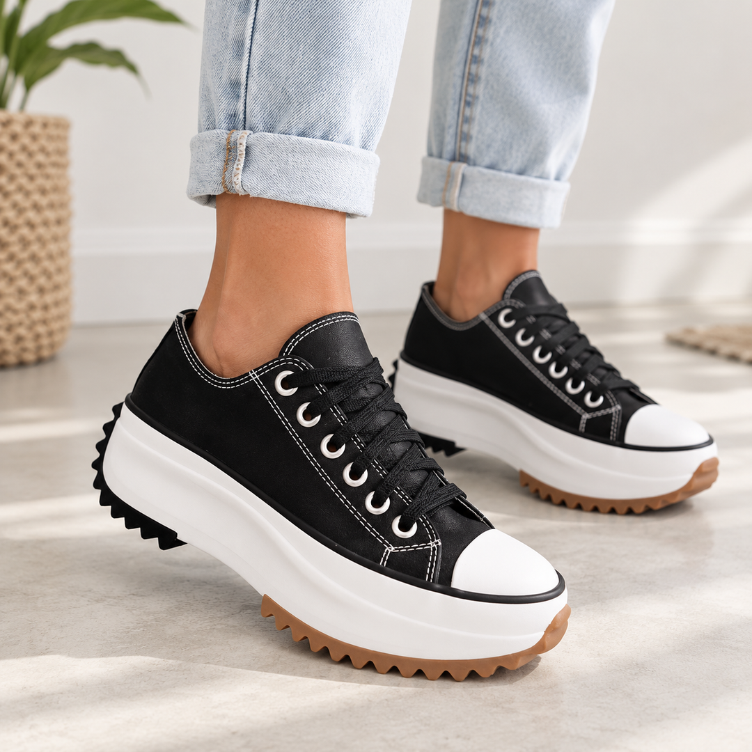 Bettina Platform Lace-Up Sneakers - Elena Harper