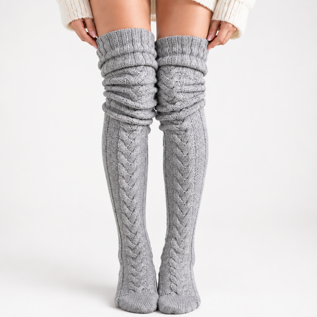 Cablelle – Cable-Knit Knee-High Socks