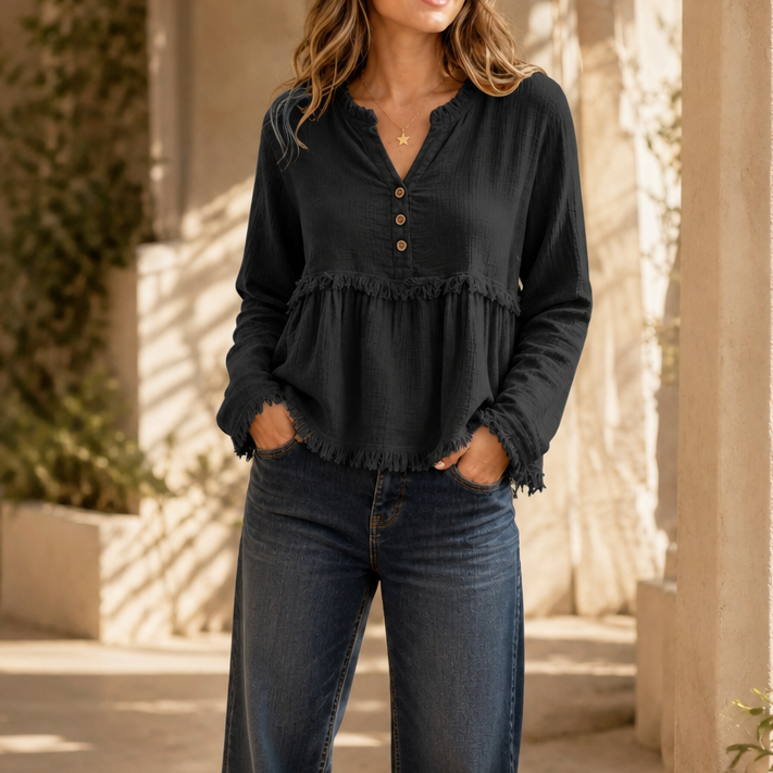 Bohemia Fringe Babydoll Top - Elena Harper