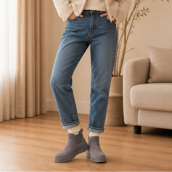 Cozywalk Fur-Lined Slip-On Winter Boots - Elena Harper