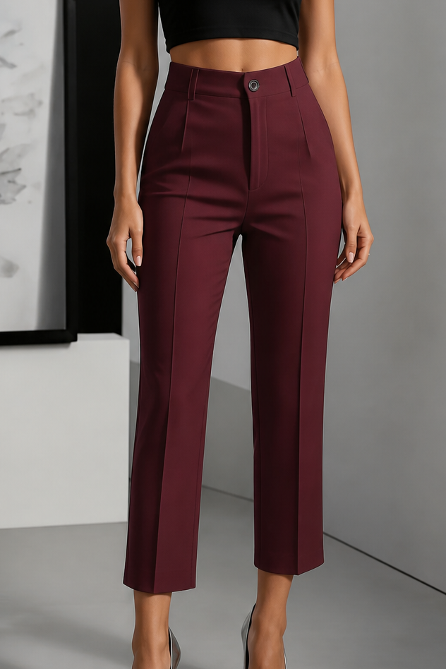 Deskshort High-Waisted Tailored Pants - Elena Harper