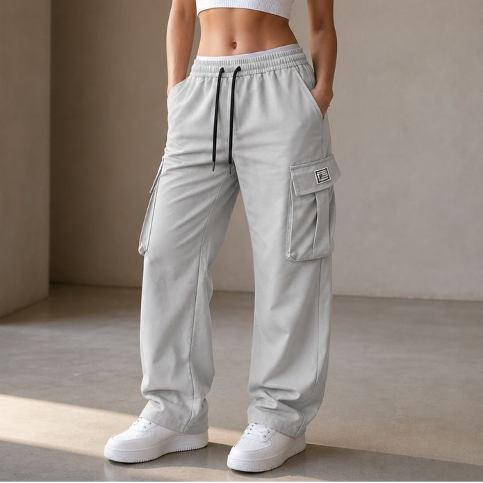 Easeway Relaxed Straight-Leg Cargo Pants - Elena Harper