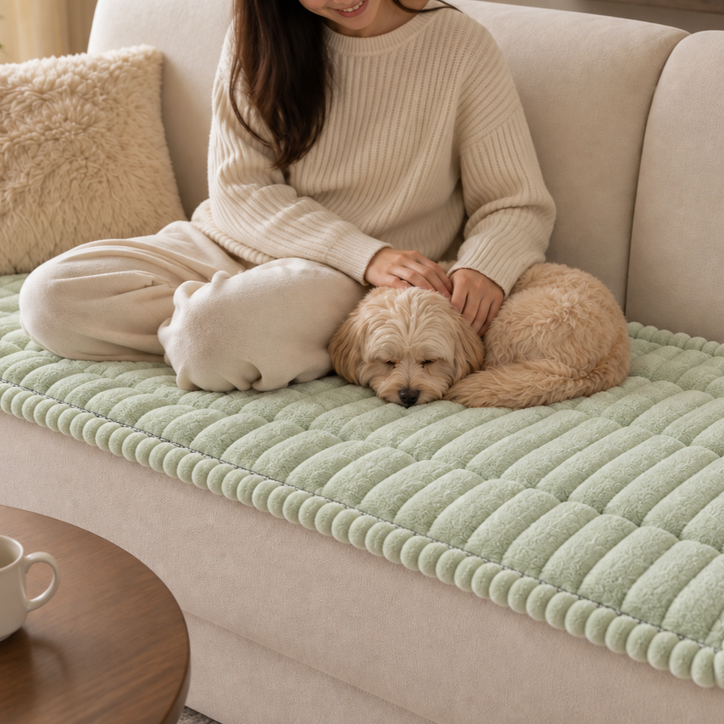 Corduroy Haven – Quilted Corduroy Non-Slip Sofa Cover