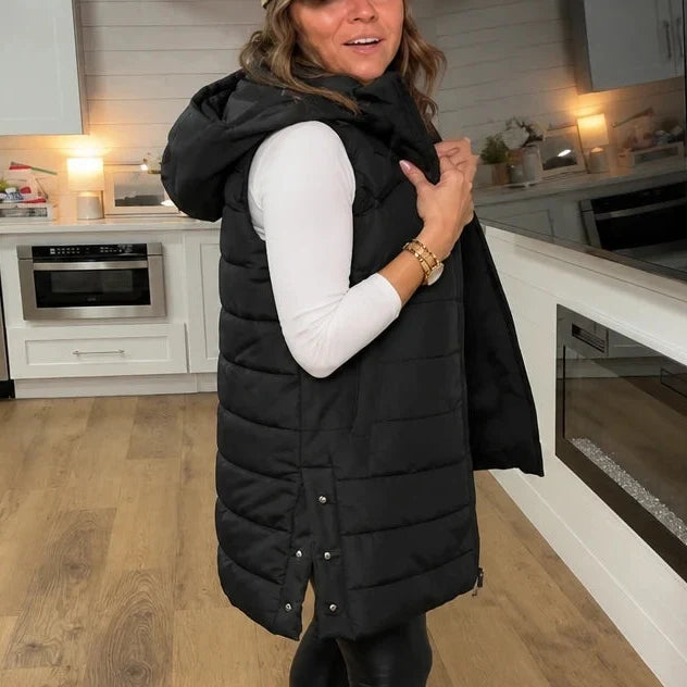 Coverelle Long Hooded Puffer Vest - Elena Harper